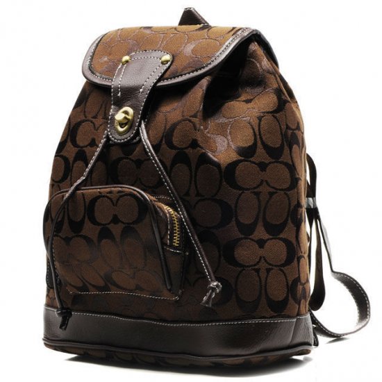 Coach Classic In Signature Medium Coffee Backpacks CBL